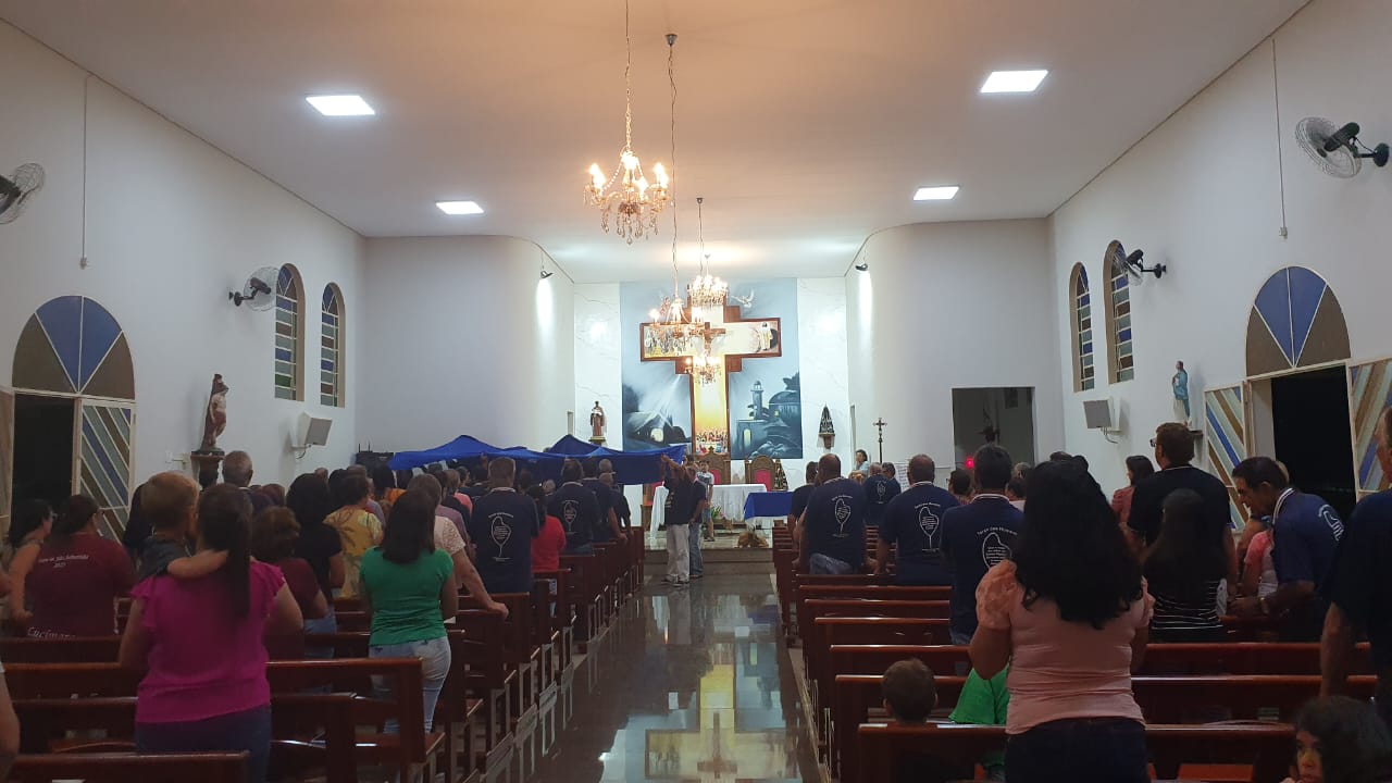 B2 1 - Diocese de Guaxupé Terço dos Homens comemora 9 anos de presença na Paróquia São Benedito, Petúnia.
