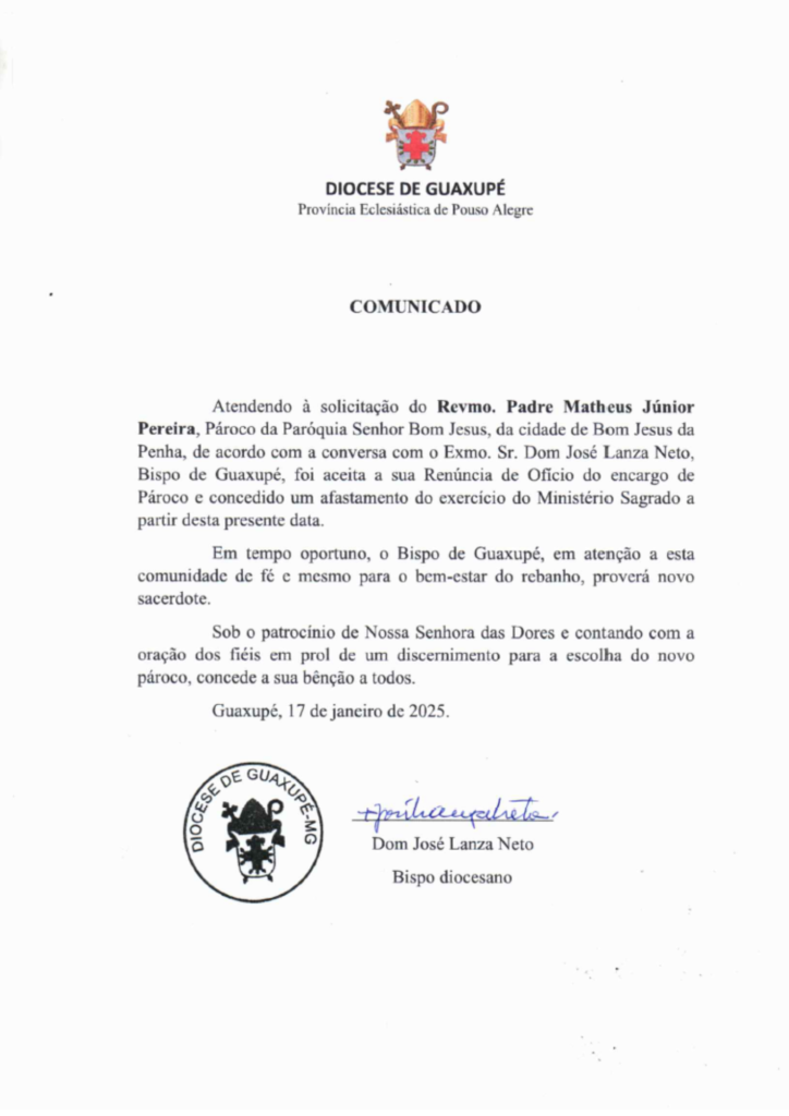 COMUNICADO OFICIAL 1 - Diocese de Guaxupé COMUNICADO OFICIAL 1 - Diocese de Guaxupé COMUNICADO OFICIAL